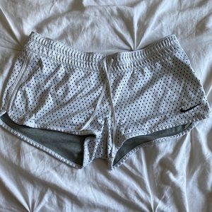 Reversible bike shorts, jersey knit on the white side, Size medium/large